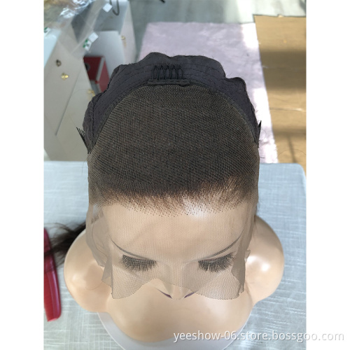 Factory wholesale straight virgin human hair HD lace frontal wigs virgin brazilian cuticle aligned hair 100% human hair